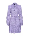 Pinko Floral And Polka Dot-print Minidress In Purple