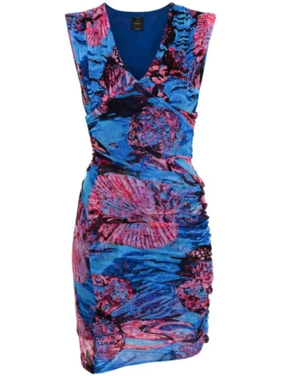 Pinko Floral Dress In Blue