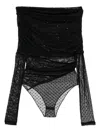 Pinko Floral-lace Bodysuit In Black