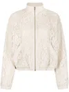 PINKO FLORAL-LACE BOMBER JACKET