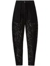 Pinko Floral Lace P-pants Trousers In Black