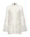 Pinko Floral-lace Sheer Shirt In Neutral