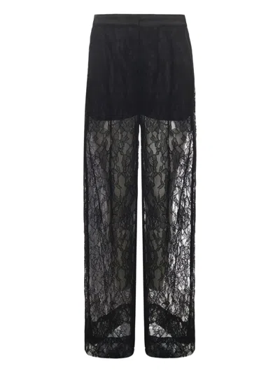 Pinko Cluedo Satin And Lace Trousers In Black