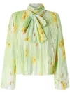 Pinko Multicolor Printed Blouse In Grün