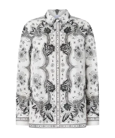 PINKO PINKO FLORAL-PRINTED LONG-SLEEVED SHIRT