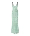 Pinko Floral-print Maxi Dress In Green