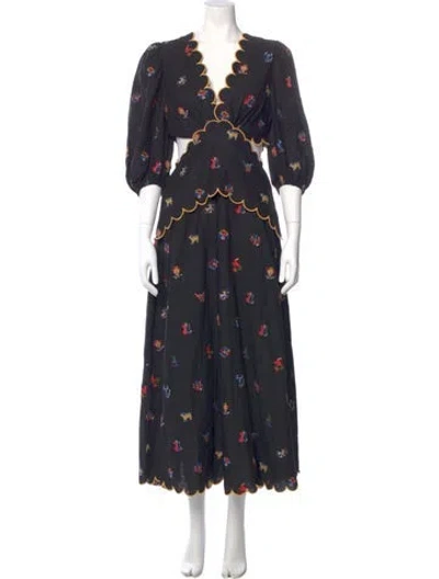 Pre-owned Pinko Floral Print Midi Length Dress In Multi
