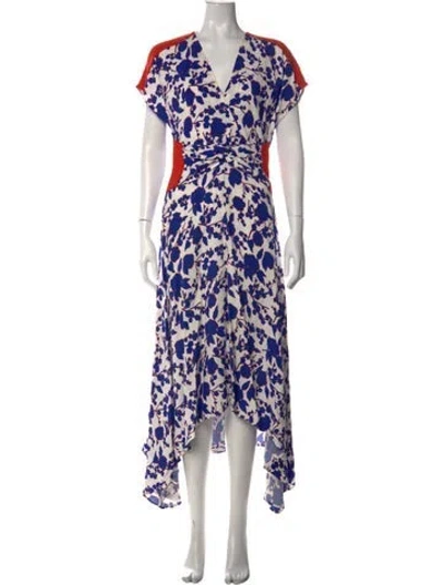 Pre-owned Pinko Floral Print Midi Length Dress In Multi