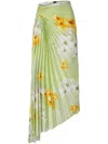 Pinko Jupe Midi Plissée À Imprimé Floral In 绿色