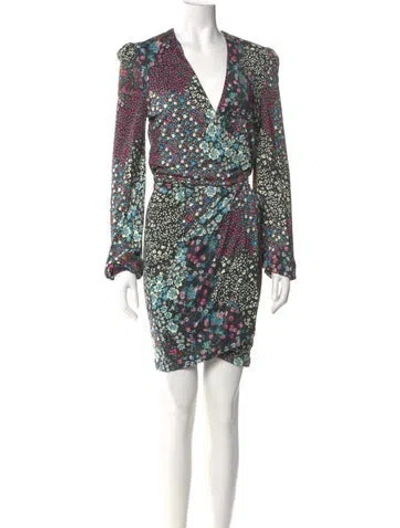 Pre-owned Pinko Floral Print Mini Dress In Black