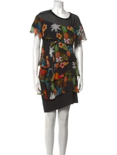 Pre-owned Pinko Floral Print Mini Dress In Multi