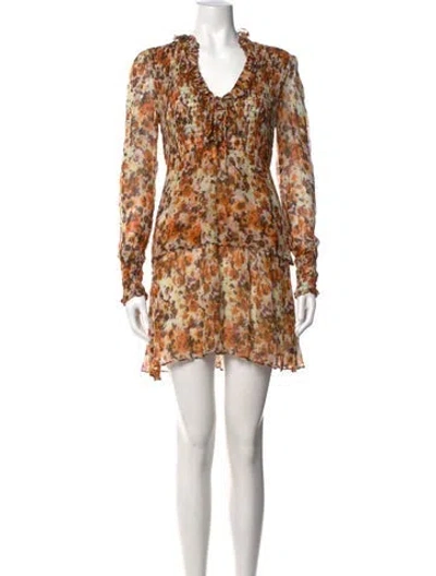 Pre-owned Pinko Floral Print Mini Dress In Multicolor