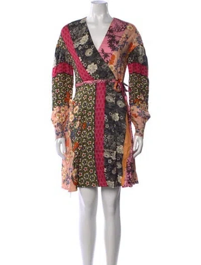 Pre-owned Pinko Floral Print Mini Dress In Pink