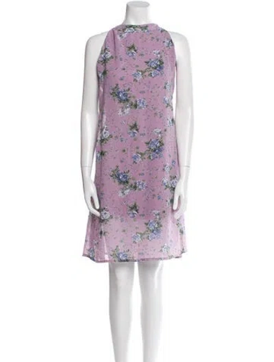 Pre-owned Pinko Floral Print Mini Dress In Purple