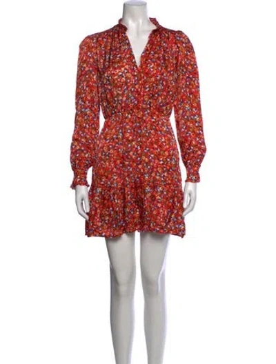 Pre-owned Pinko Floral Print Mini Dress In Red