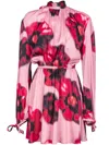 Pinko Floral-print Open-back Minidress In Pink