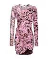 Pinko Floral-print Ruched Minidress In Pink