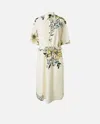 Pinko Floral-print Shirt Dress In Multi.giallo/azzurro