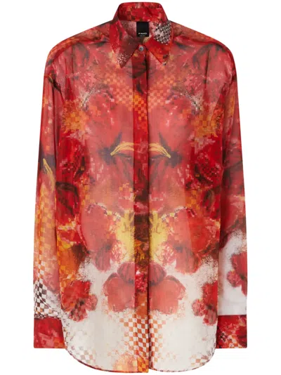 PINKO FLORAL-PRINT SHIRT