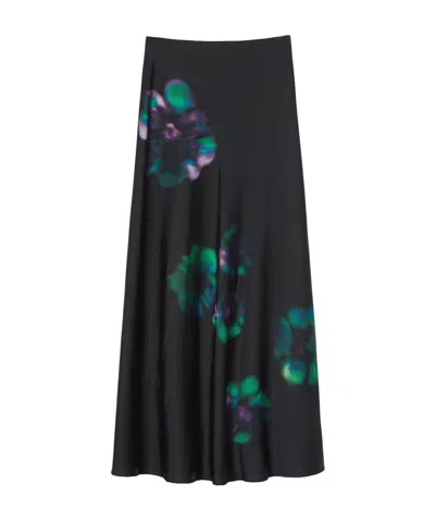 Pinko Floral-print Skirt In Green