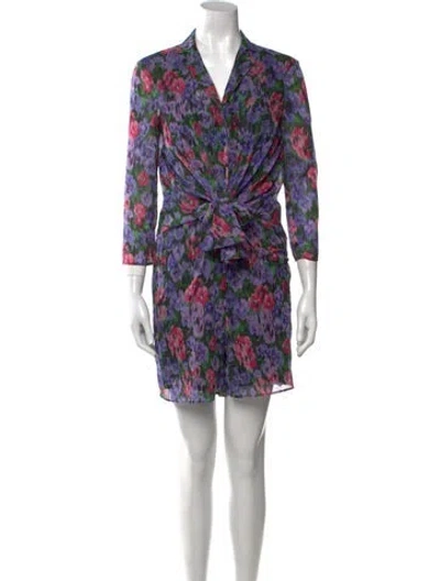 Pre-owned Pinko Floral Print V-neck Romper