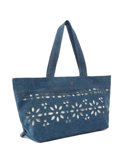 Pinko Floral Tote Bag In Blue