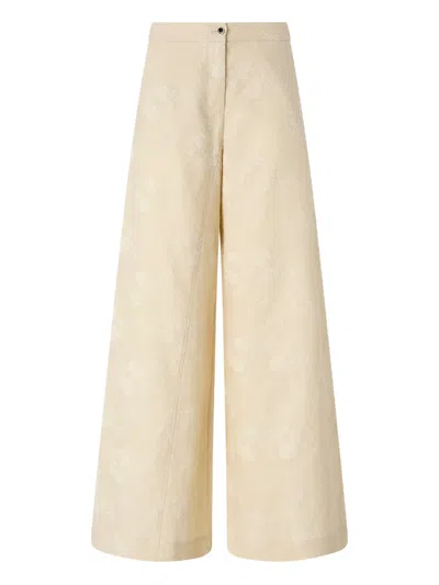 Pinko Floral Trousers In Neutral