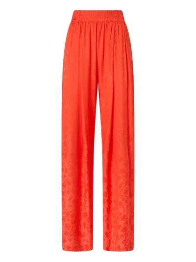 Pinko Floral-pattern Straight Trousers In Orange