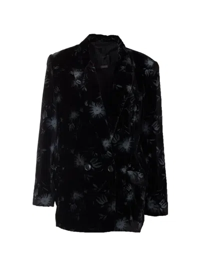 Pinko Floral-print Double-breasted Jacket In Multi