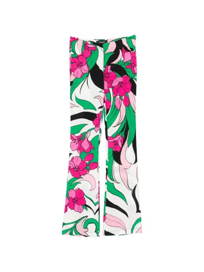 Pinko Floral-print Trousers In White