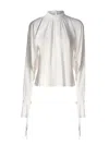 Pinko Flowing Blouse In Silk Blend In White