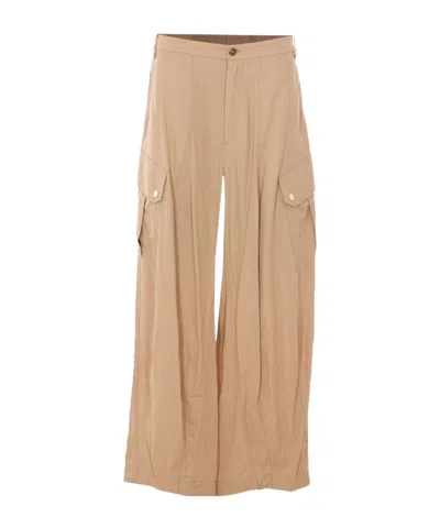 Pinko Flowing Trousers In Brown