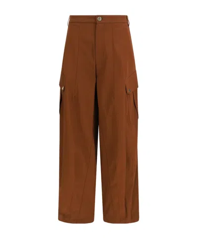 Pinko Flowing Trousers In Brown