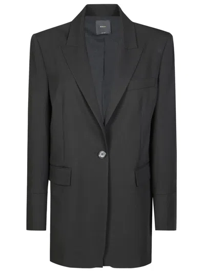 Pinko Fluid Long-cuff Jacket With Elegant Drape In Black