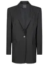 Pinko Fluid Long-cuff Jacket With Elegant Drape In Black