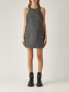 Pinko Focilide Sleeveless Mini Dress In Nero-bianco
