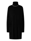 Pinko Short Knit Dress With High Neck In Black