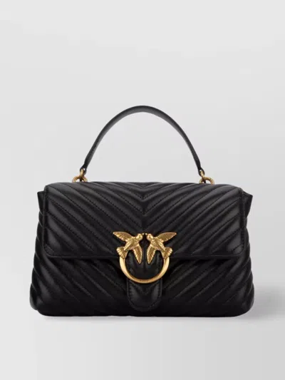 PINKO FOLDOVER QUILTED SHOULDER BAG WITH CHAIN STRAP