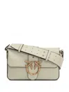 Pinko Love Mini Bag In Grained Leather In White