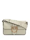 Pinko Love Mini Bag In Grained Leather In White