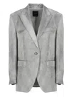 Pinko Viscose Blend Single-breasted Blazer In Grey