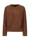 Pinko Crew-neck Long-sleeve Sweater In Brown