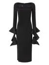 Pinko Formina Square-neck Midi Dress In Black