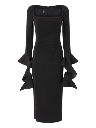 PINKO FORMINA SQUARE-NECK MIDI DRESS