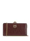 Pinko Frame-clasp Leather Wallet In Brown