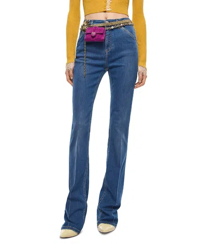 Pinko Francis Flare Jeans In Mid Wash In Blue