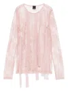 Pinko Slim-fitting Lace Sweater With Fringing In 粉色