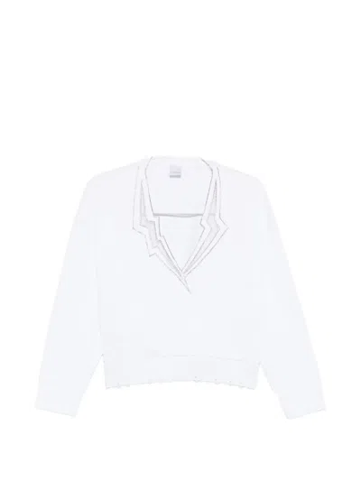 Pinko Frayed Sweater In White