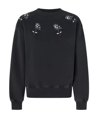PINKO PINKO FLORAL-PRINTED DROP SHOULDER SWEATSHIRT