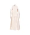 Pinko Fringe-detailing Cotton Dress In Pink
